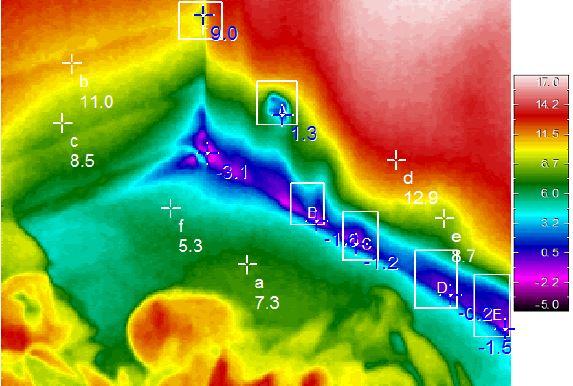 Niestety temperatury na termogramie to nie pomyłka, wykonawca zapomniał w narożu o izolacji. Ekstremalna fuszerka.
